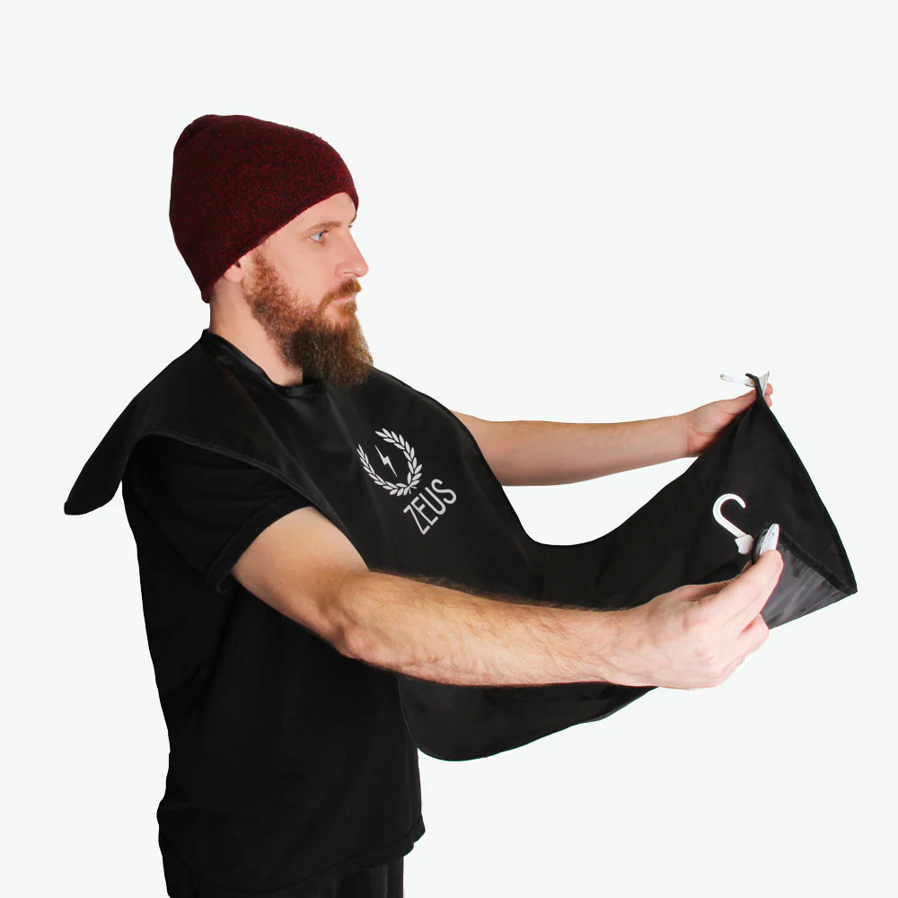 Beard Trimming Bib, Black - Image 3