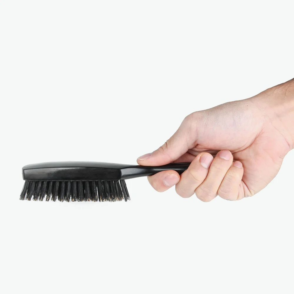 Hand Drawn Ebony Wood Handle Brush, 100% Boar Bristle - Limited Edition - Image 6