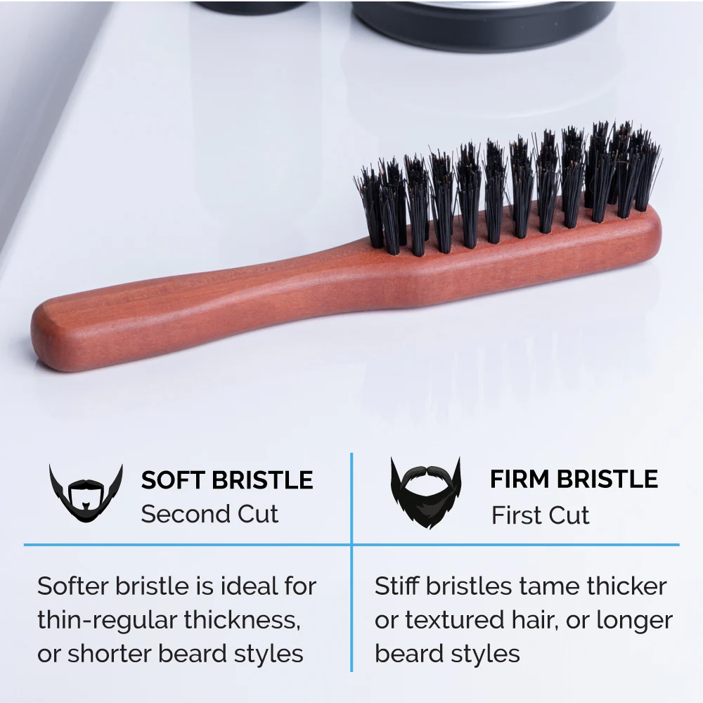 Handled Mustache & Beard Brush, 100% Boar Bristle - J91/J92 - Image 4