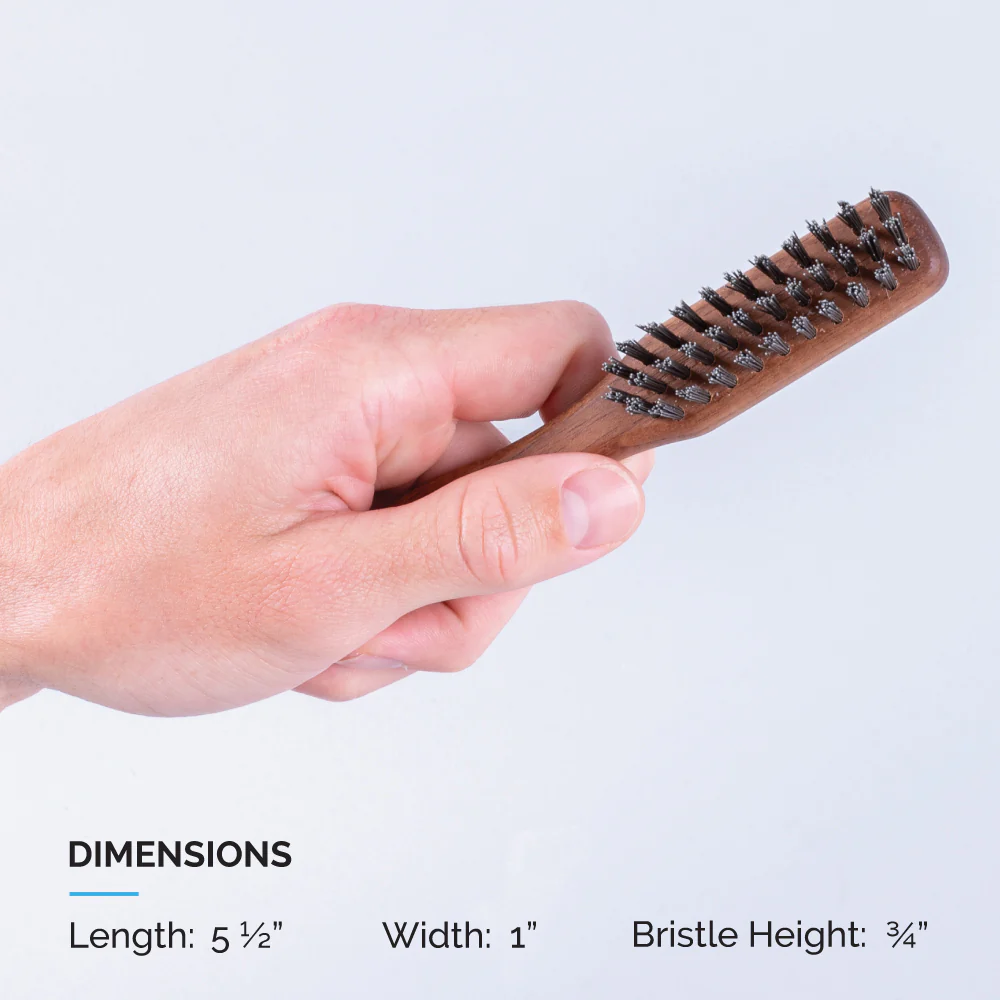 Handled Mustache & Beard Brush, 100% Boar Bristle - J91/J92 - Image 6