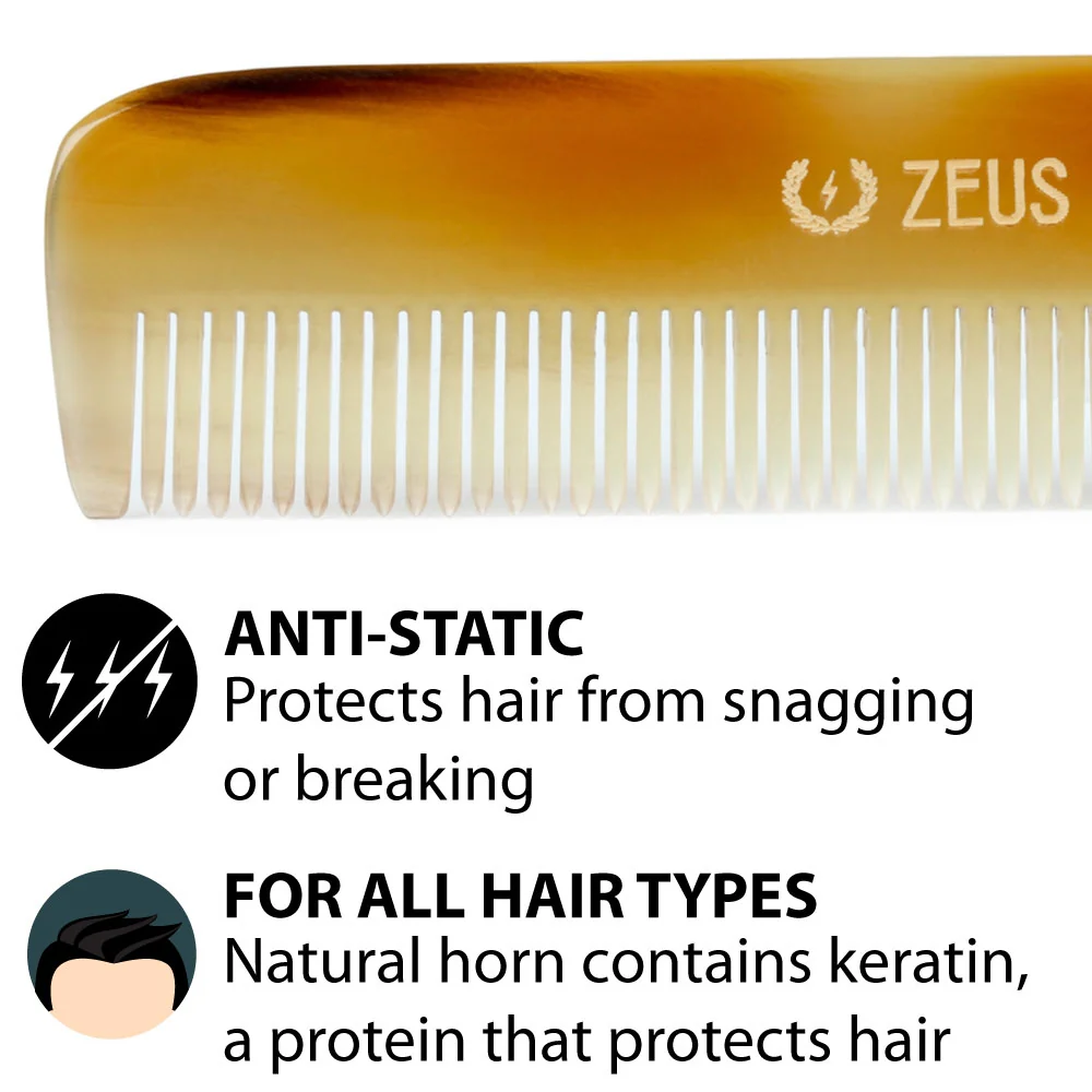 Fine Tooth Hair Comb, Horn - Image 3