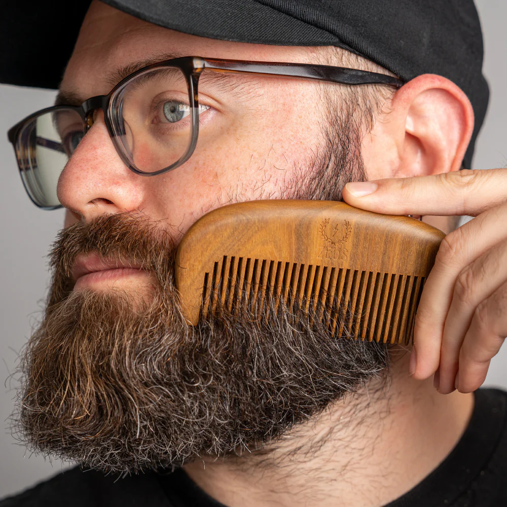 Beard Comb + Sheath, Sandalwood - Image 3