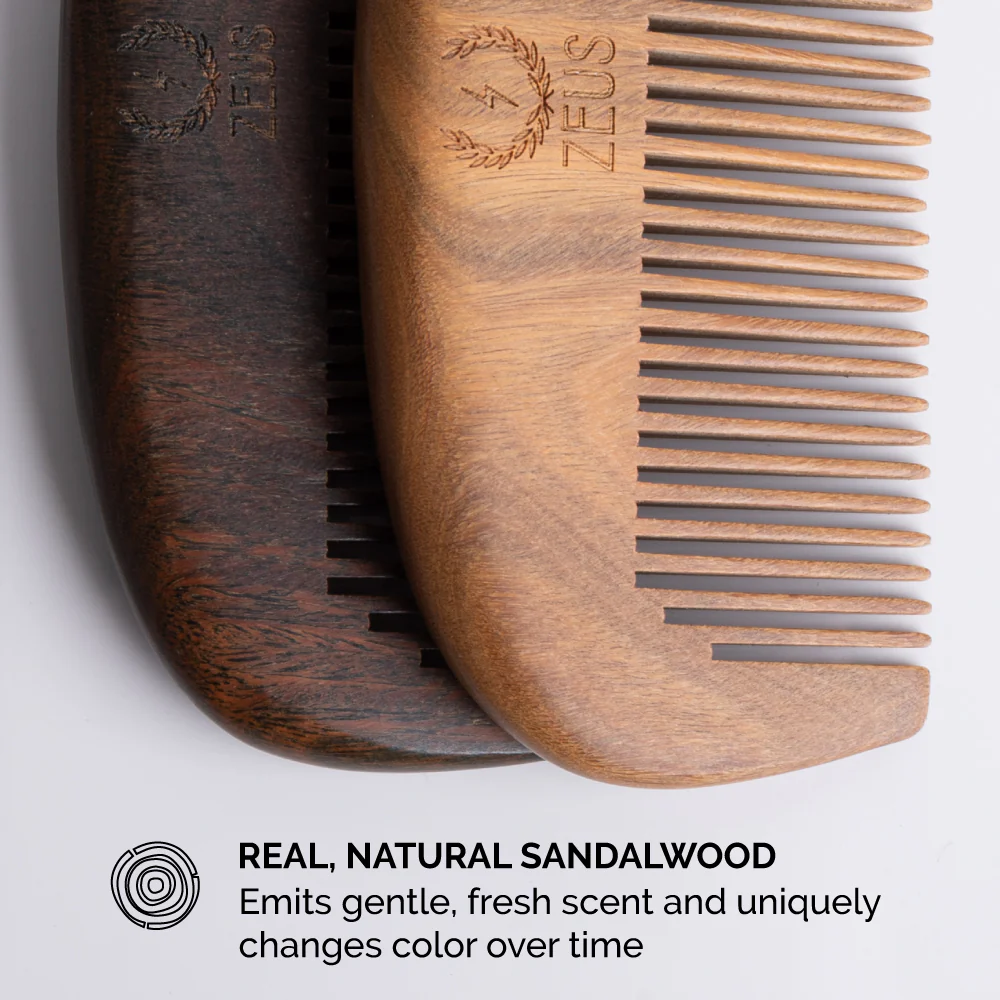 Beard Comb + Sheath, Sandalwood - Image 5