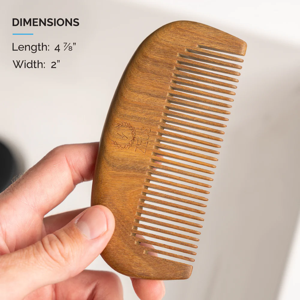 Beard Comb + Sheath, Sandalwood - Image 6
