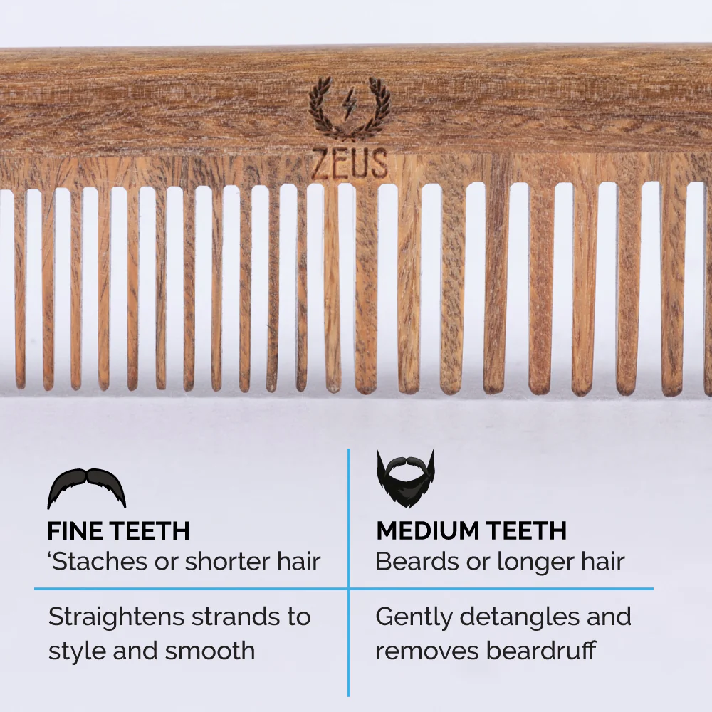 Beard & Mustache Comb + Sheath, Sandalwood - Image 4