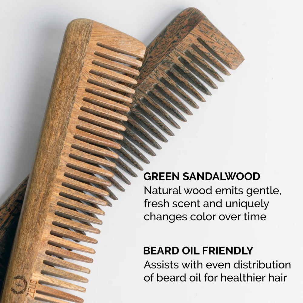 Beard & Mustache Comb + Sheath, Sandalwood - Image 5