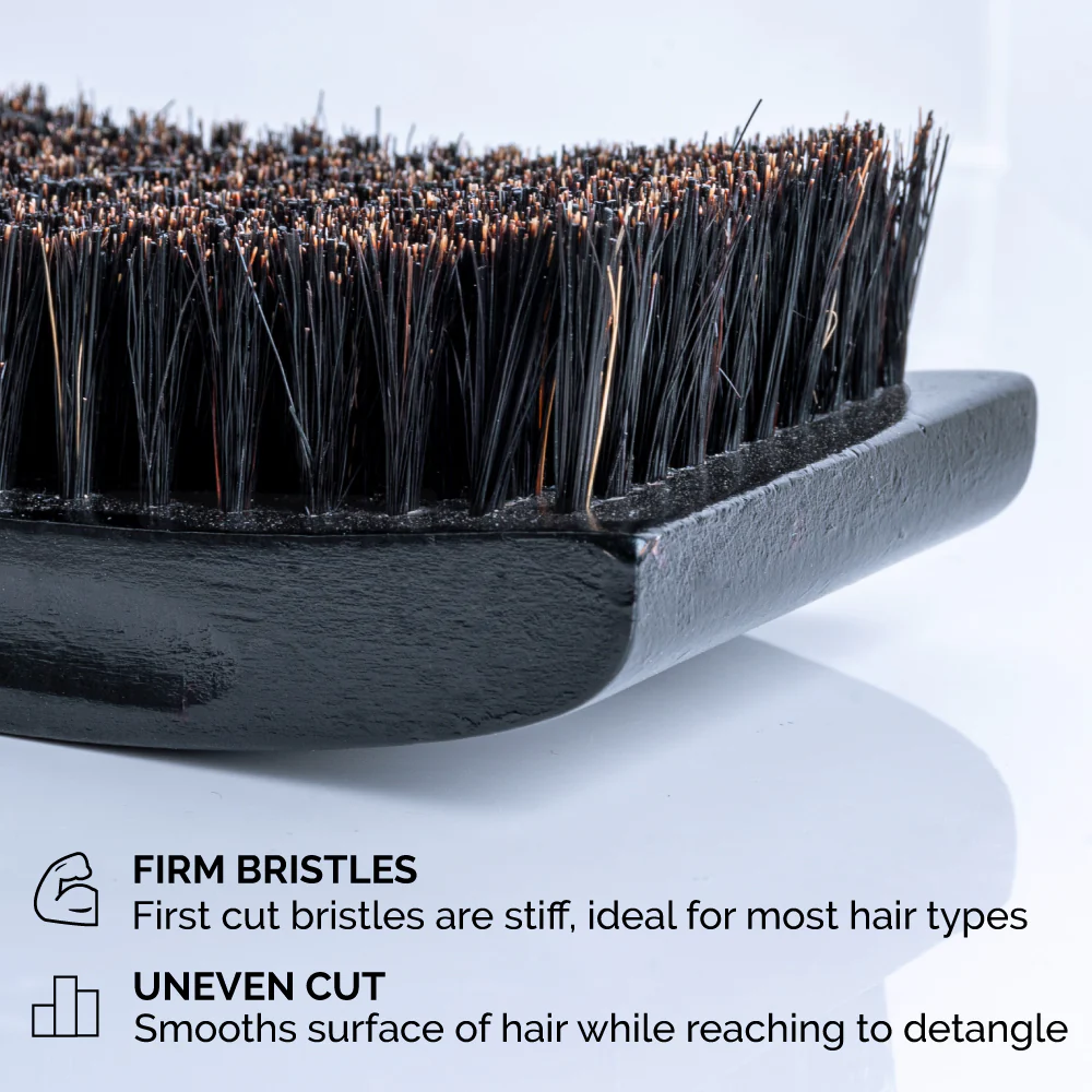 Palm Hair Brush, 100% Soft Boar Bristle - Image 4