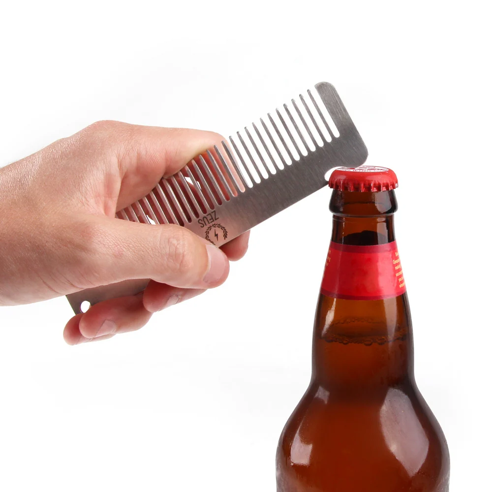 Comb with Bottle Opener, Stainless Steel - Image 3