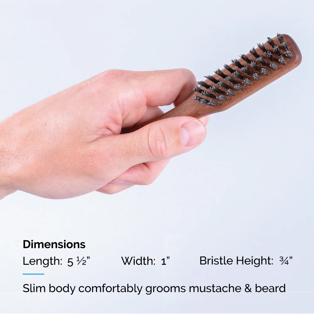 Handled Mustache & Beard Brush, BioniFil Bristle (Vegan) - J73 - Image 4