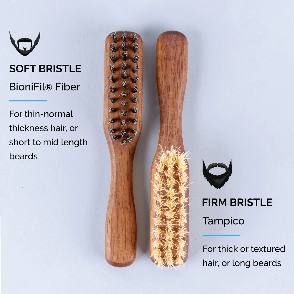 Handled Mustache & Beard Brush, BioniFil Bristle (Vegan) - J73 - Image 5